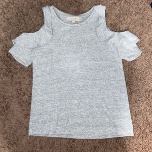 womens grey cold shoulder shirt